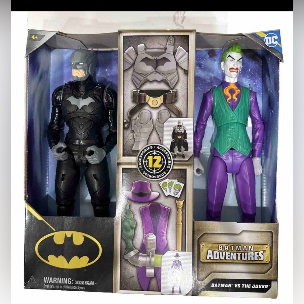 DC Comics Batman Adventures Batman vs The Joker Action Figure Set 12 Accessories